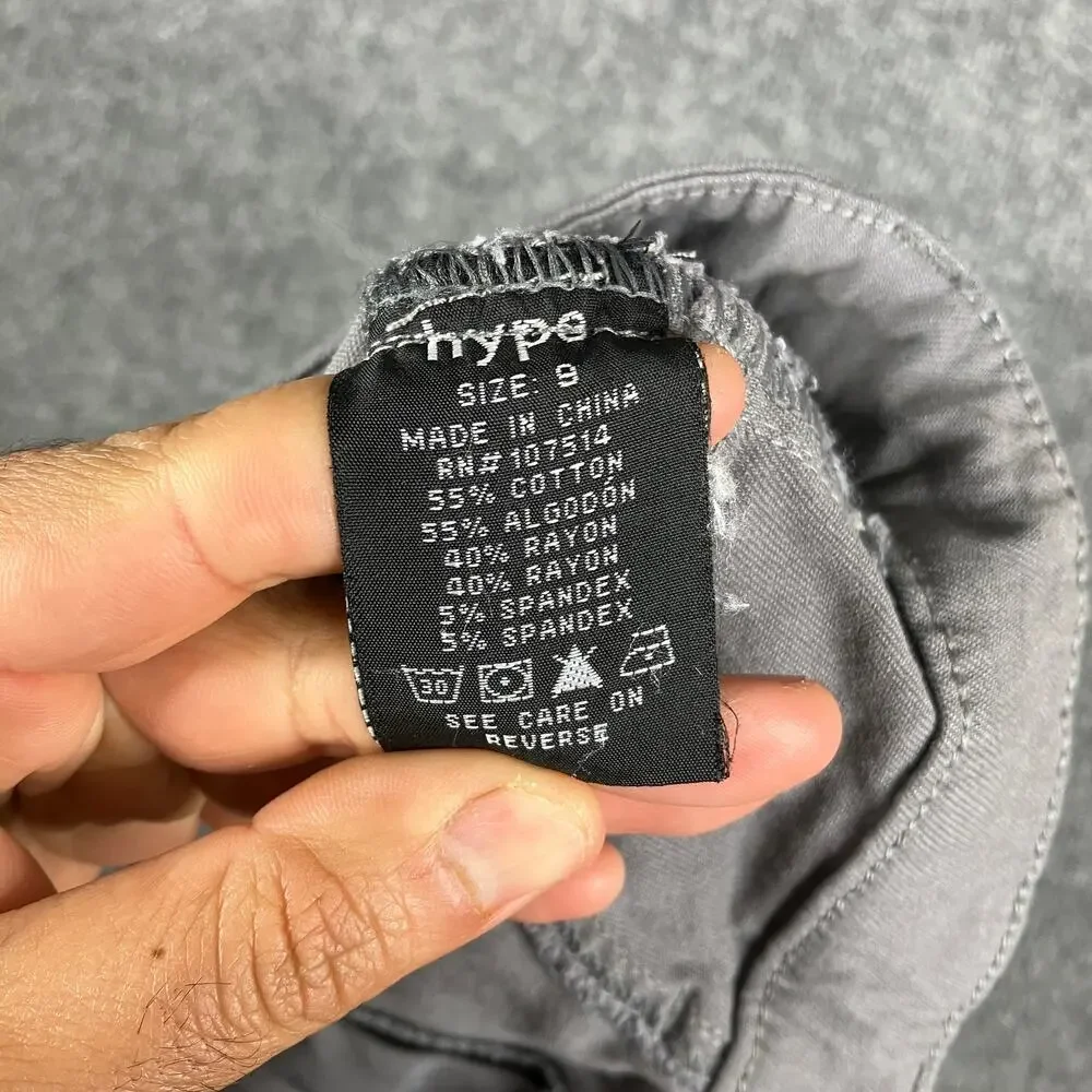 Hype Pants Womens Size 9 Gray Skinny Casual Stretch Mid‎ Rise Modern Basic Soft